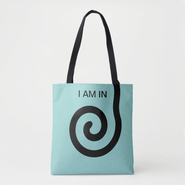 Modern Abstract Spiral on Light Teal Tote Bag (Front)