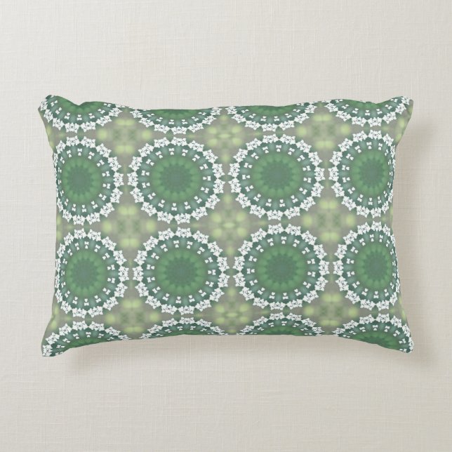 Modern Abstract Spring Green Floral Pattern  Decorative Cushion (Front)