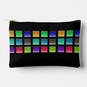Modern Abstract Squares Pattern Accessory Pouch