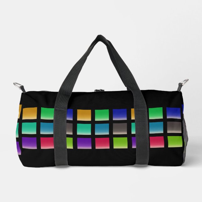 Modern Abstract Squares Pattern Duffle Bag (Front)
