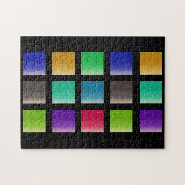 Modern Abstract Squares Pattern Jigsaw Puzzle (Horizontal)