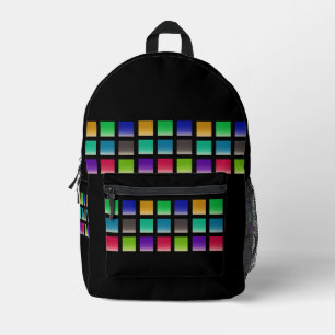 Modern Abstract Squares Pattern Printed Backpack