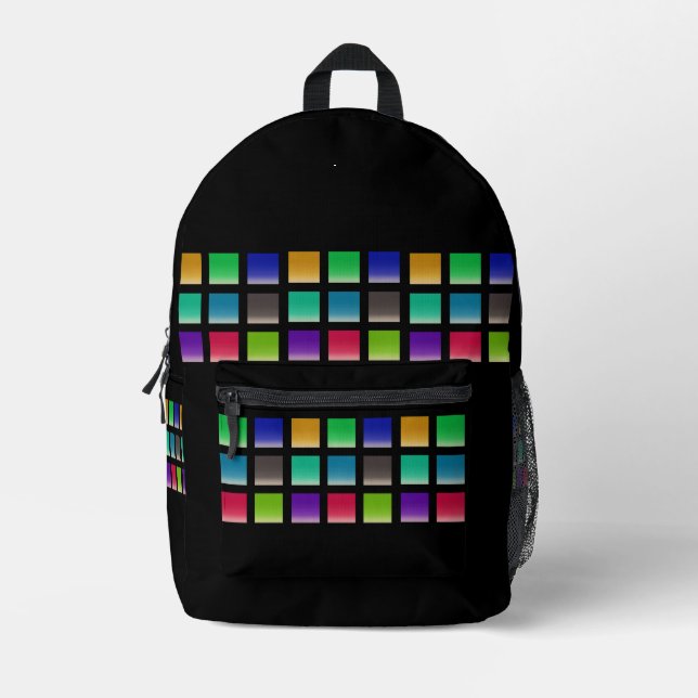 Modern Abstract Squares Pattern Printed Backpack (Front)