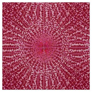 Modern Abstract Starburst, Burgundy and Pink Fabric