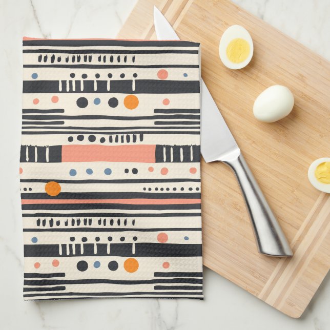 Modern Abstract Stripe Kitchen Towel (Quarter Fold)