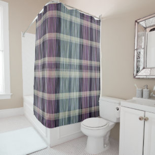 Modern Abstract Striped Check Pattern 1328 Shower Curtain