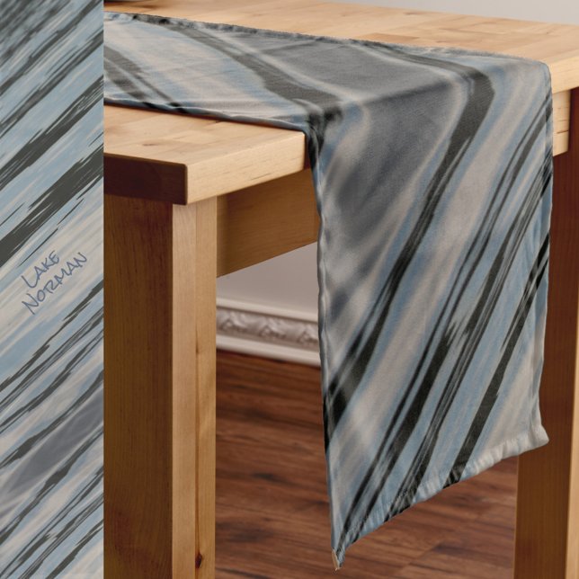 Modern Abstract Striped Lake Water Medium Table Runner (Creator Uploaded)