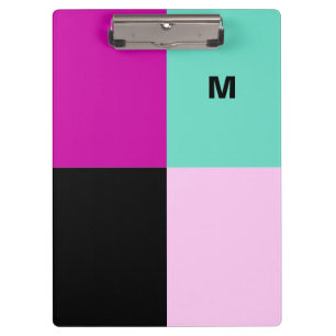Modern Abstract Stylish Monogram Colour Block Clipboard