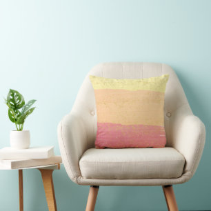 Modern Abstract Sunset Brush Strokes Cushion