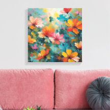 Modern Abstract Swirl  in Yellow and Blue Colour