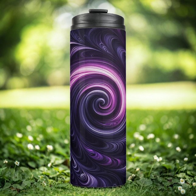 Modern Abstract Swirling Dark Purple  Thermal Tumbler (Creator Uploaded)