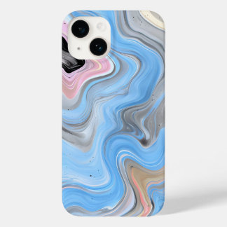 Modern Abstract Swirls Phone Case - Blue Pink Gold