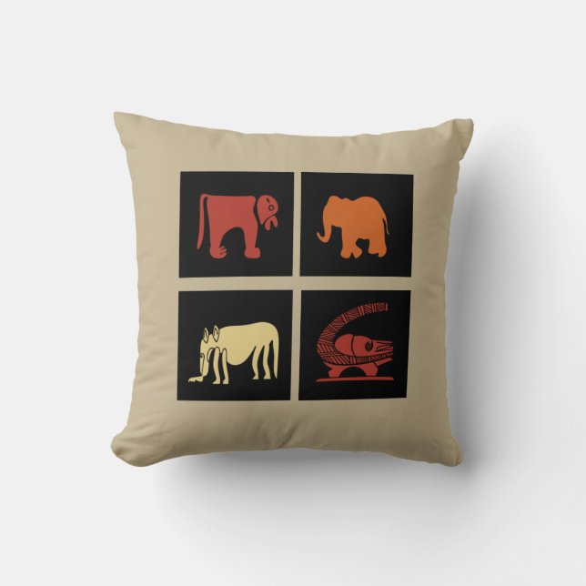 Modern Abstract symbol and motifs African art Cushion (Front)