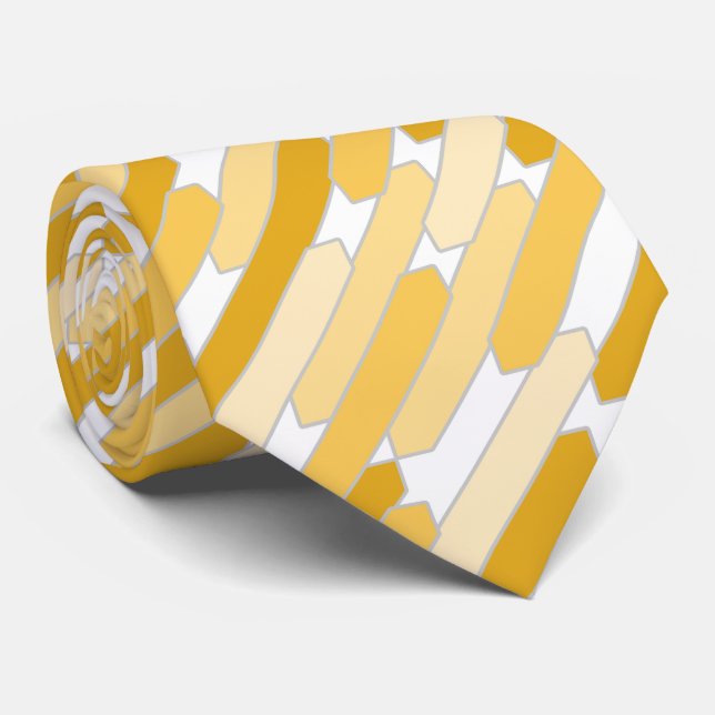Modern Abstract Tabs, Butter, Yellow, Mustard Tie (Rolled)