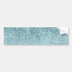 Modern abstract teal glitter blush tones marble bumper sticker
