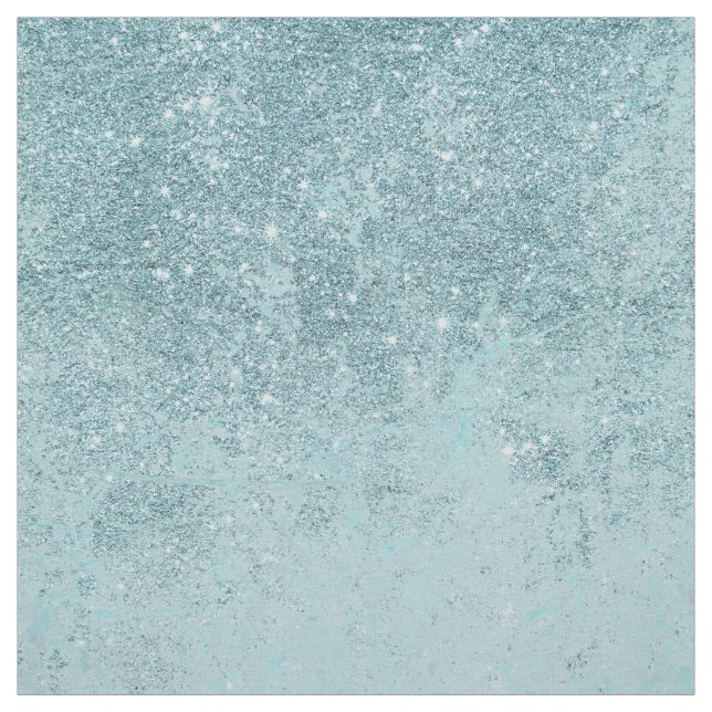 Modern abstract teal glitter blush tones marble fabric (Swatch)