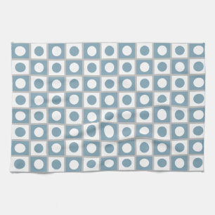 Modern Abstract Teal & White Tea Towel