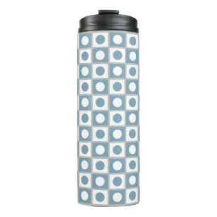 Modern Abstract Teal & White Thermal Tumbler