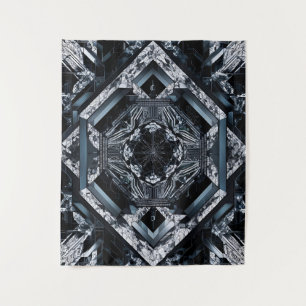Modern Abstract Tech: Geo-Cyberpunk ZX-91 Tapestry