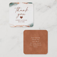 Modern Abstract Terra Cotta Fall Wedding Thank You