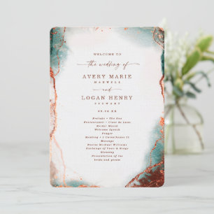 Modern Abstract Terra Cotta Wedding Ceremony Program