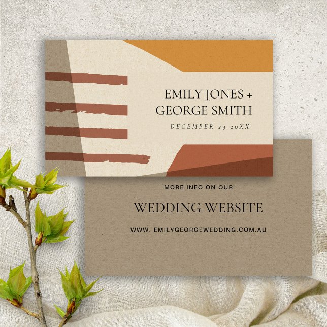 MODERN ABSTRACT TERRACOTTA ART WEDDING WEDSITE BUSINESS CARD (Creator Uploaded)