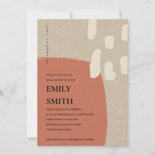 MODERN ABSTRACT TERRACOTTA BRIDAL SHOWER INVITE