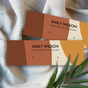 MODERN ABSTRACT TERRACOTTA RED ART STUD DISPLAY MINI BUSINESS CARD