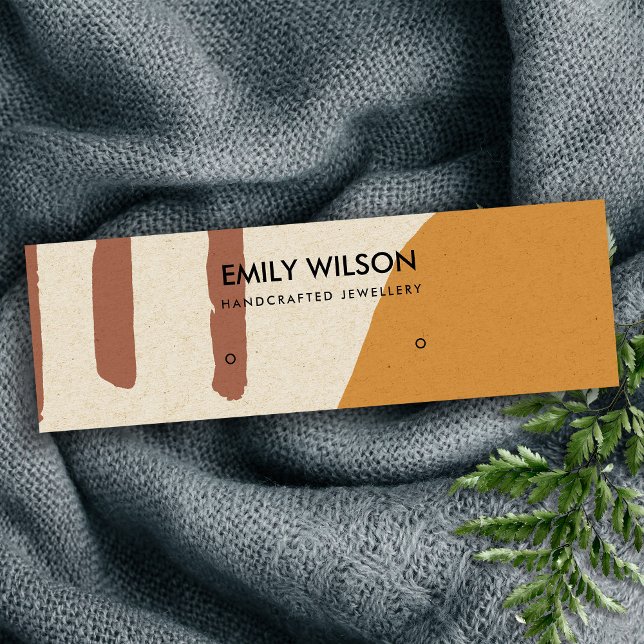 MODERN ABSTRACT TERRACOTTA RED ART STUD DISPLAY MINI BUSINESS CARD (Creator Uploaded)