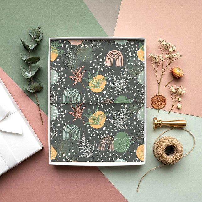 Modern Abstract Terrazzo & Botanical Collage  Tissue Paper (Creator Uploaded)
