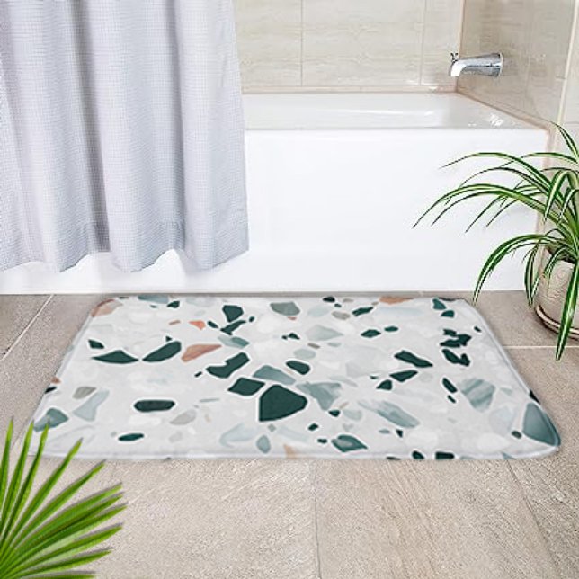 Modern Abstract Terrazzo Pattern Bath Mat (Creator Uploaded)