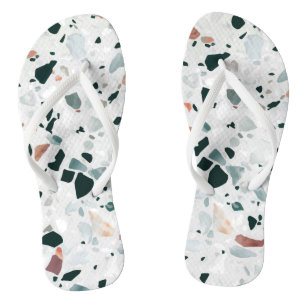 Modern Abstract Terrazzo Pattern Thongs