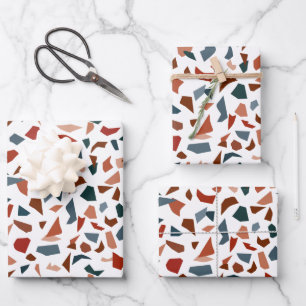 Modern Abstract Terrazzo Pattern Wrapping Paper Sheet