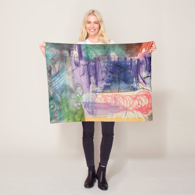 Modern Abstract Throw Blanket (In Situ)