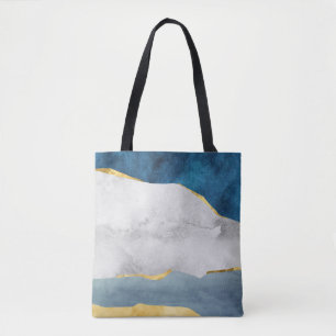 Modern Abstract Tote Bag with Gold Accents