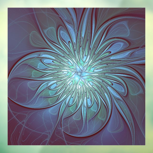 Modern Abstract Trendy Blue Flower Fractal Art (Sheet 3)