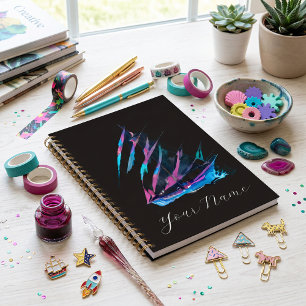 Modern abstract trendy chic spiral notebook