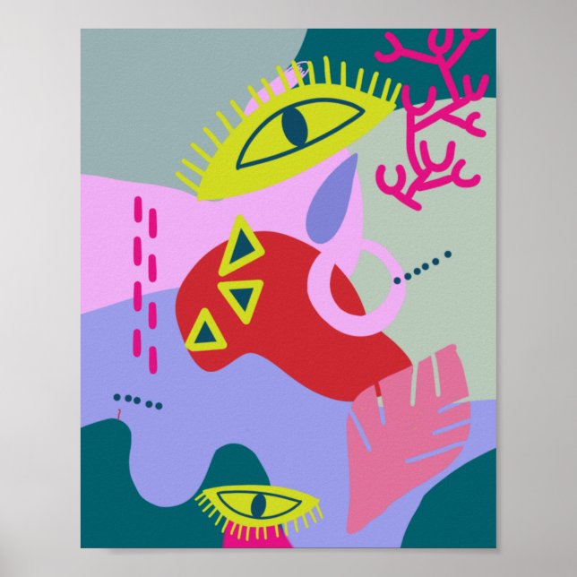 Modern abstract trendy colourful art print artisti (Front)