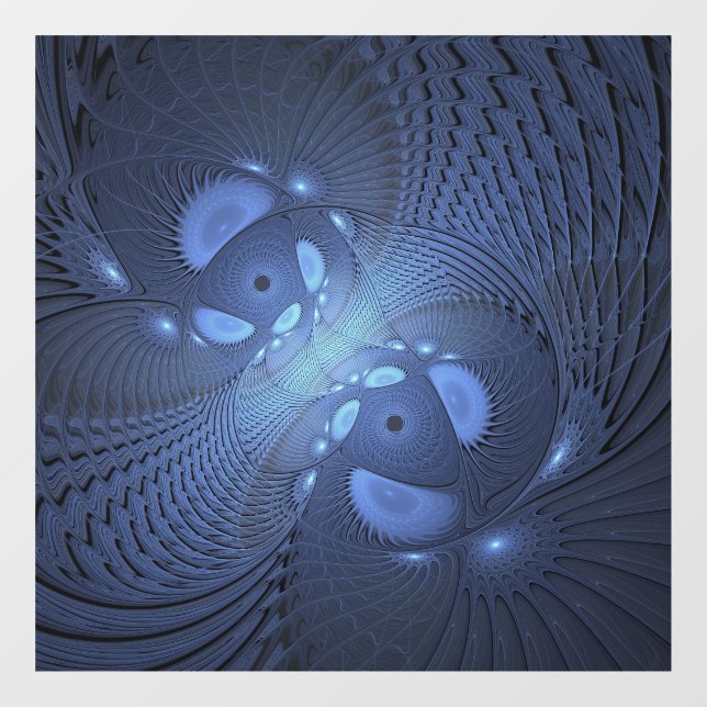 Modern Abstract Trendy Dusk Blue Fractal Art (Sheet)