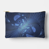 Modern Abstract Trendy Dusk Blue Fractal Art