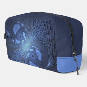 Modern Abstract Trendy Dusk Blue Fractal Art Dopp Kit