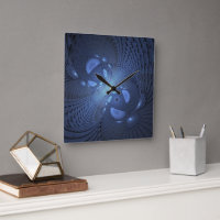 Modern Abstract Trendy Dusk Blue Fractal Art