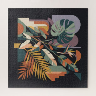 Modern Abstract Tropical Botanical and Architectur Jigsaw Puzzle