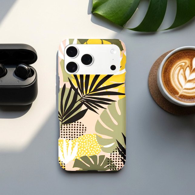 Modern Abstract Tropical Leaves & Polka Dots  (Creator Uploaded)
