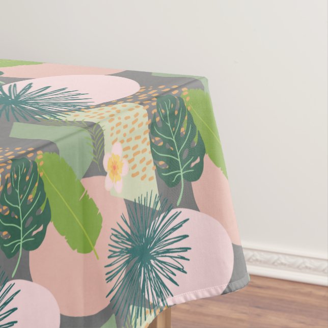 Modern Abstract Tropical Pattern Tablecloth (In Situ)