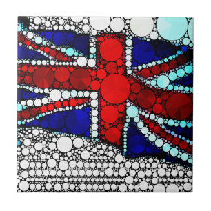 Modern Abstract United Kingdom British Flag Ceramic Tile