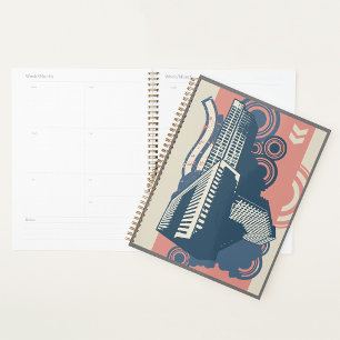 Modern Abstract Urban Background Vibrant Cityscape Planner