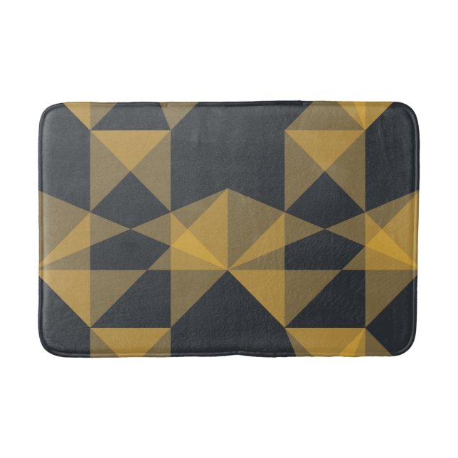 Modern, abstract, urban geometric triangle pattern bath mat (Front)