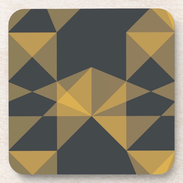 Modern, abstract, urban geometric triangle pattern coaster (Front)