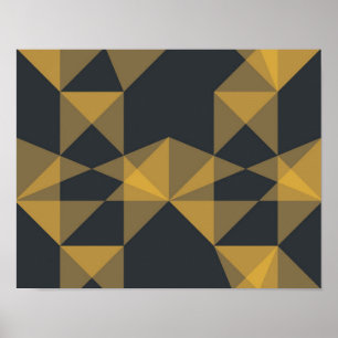 Modern, abstract, urban geometric triangle pattern poster